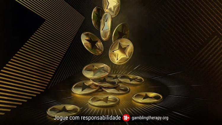 Ilustración de las Recompensas PokerStars mostrando monedas y estrellas